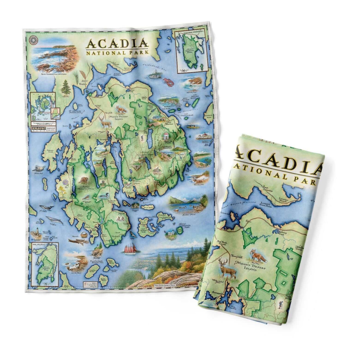 Picture of Xplorer Maps DT_ACNP Acadia National Park Map Kitchen Towel