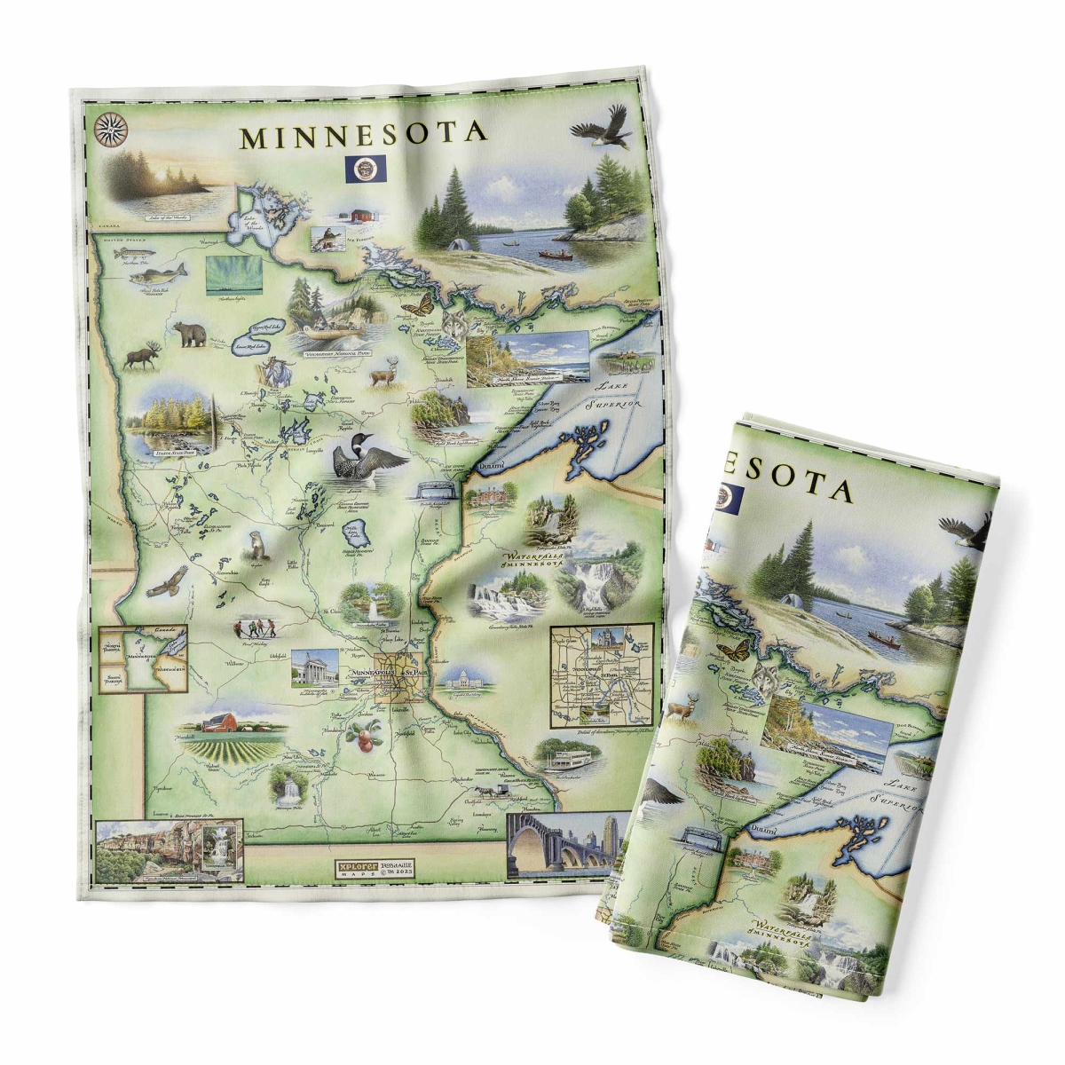 Picture of Xplorer Maps DT_MN Minnesota State Map Kitchen Towel