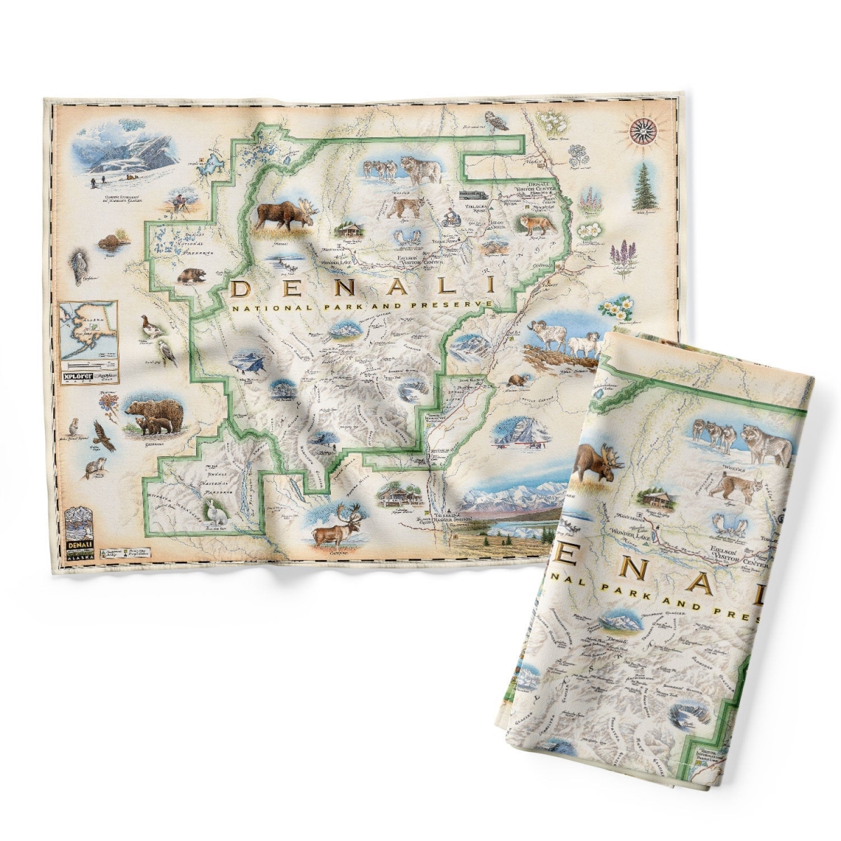 Picture of Xplorer Maps DT_DENL Denali National Park Map Kitchen Towel