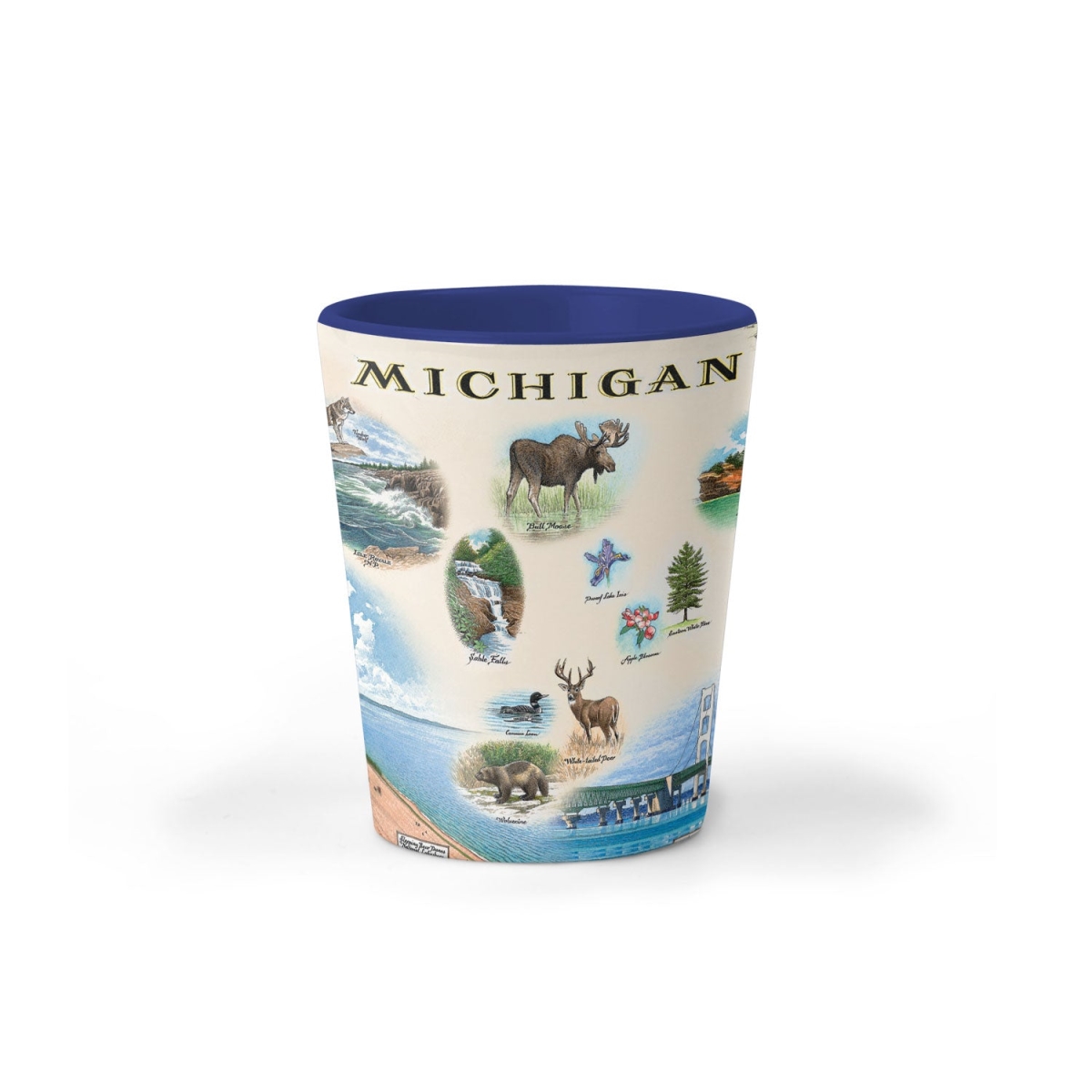 Picture of Xplorer Maps SG_MI Michigan State Map Ceramic Shot Glass