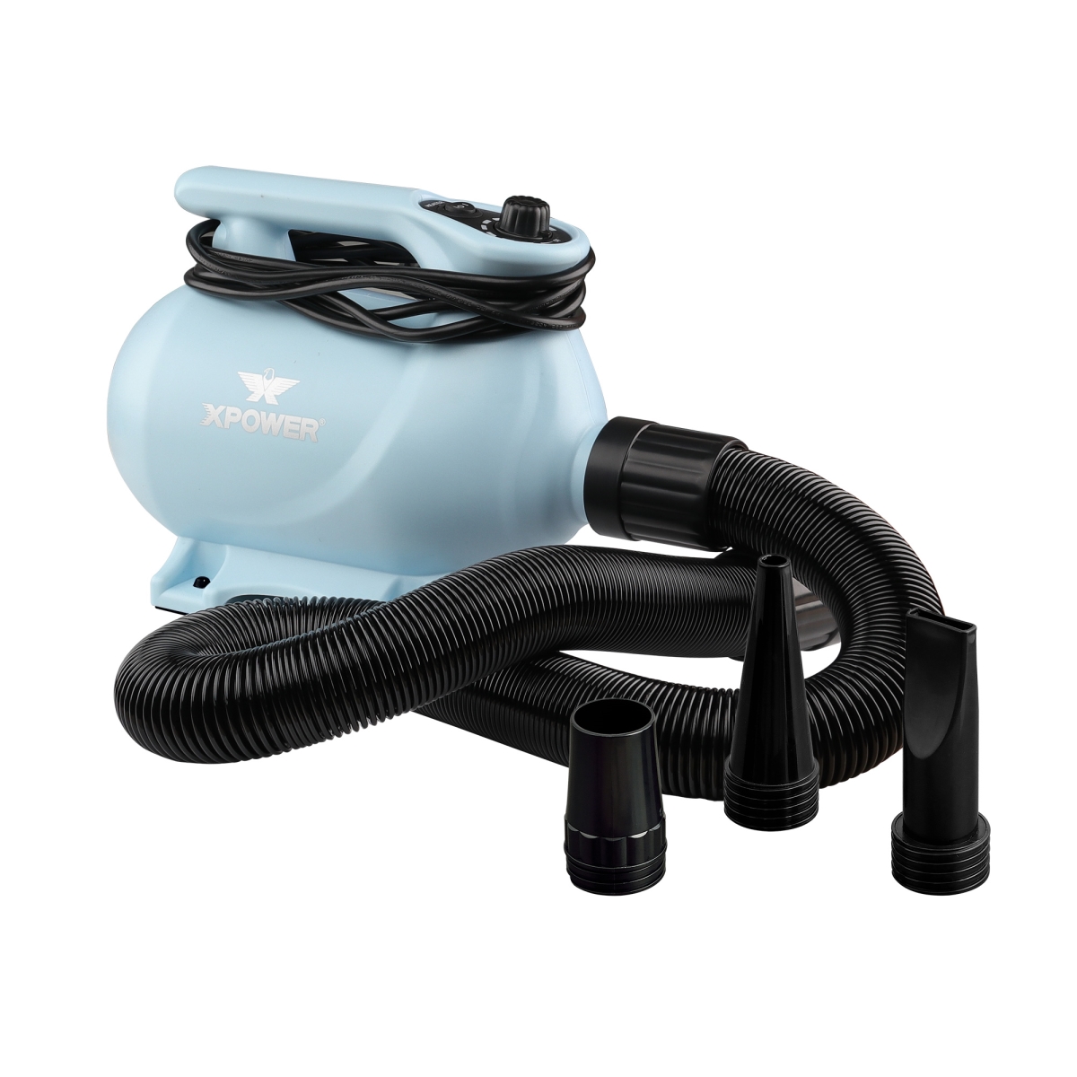 Picture of XPOWER B-123-Sky-Blue 4.5 HP 220 CFM 12A Variable Speed Force Air Pet Dryer with Heat&#44; Sky Blue