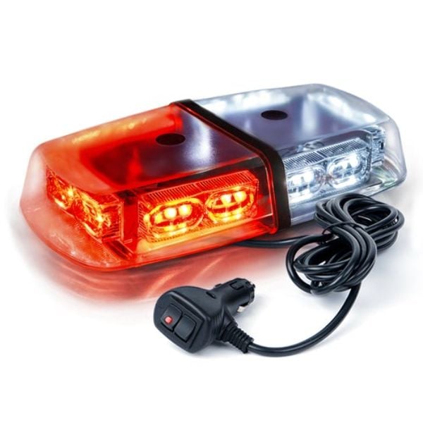 52010C-WR Gamma Series 18W LED Rooftop Strobe Light with Magnetic Base, Red & White -  Xprite USA