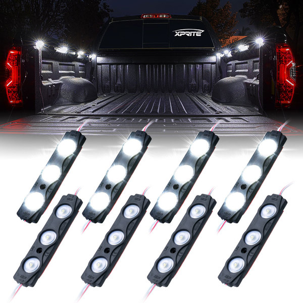 8 LED Rock Light Pods Truck Bed Lighting Kit with Switch - White