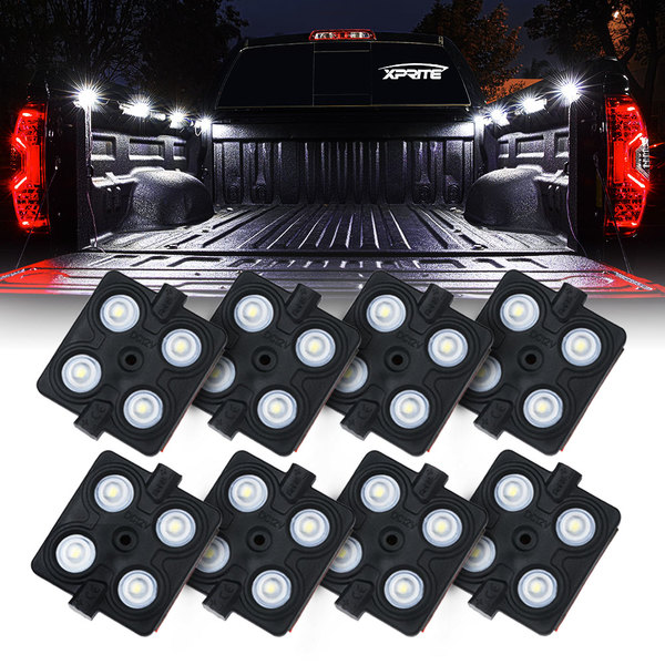 8 LED Square Rock Light Pods Truck Bed Lighting Kit with Switch