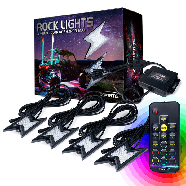 DL-RL-G4-4PC Z-Force Remote Control RGB LED Rock Lights - 4 Piece
