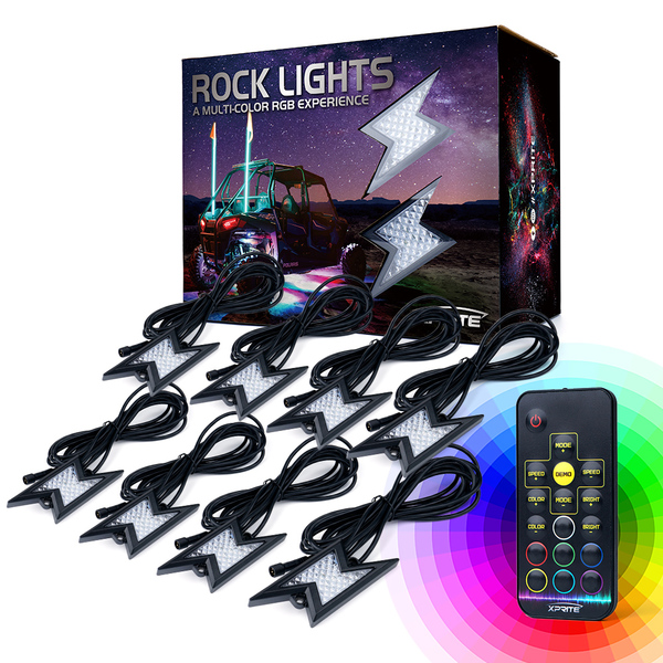 DL-RL-G4-8PC Z-Force Remote Control RGB LED Rock Lights - 8 Piece