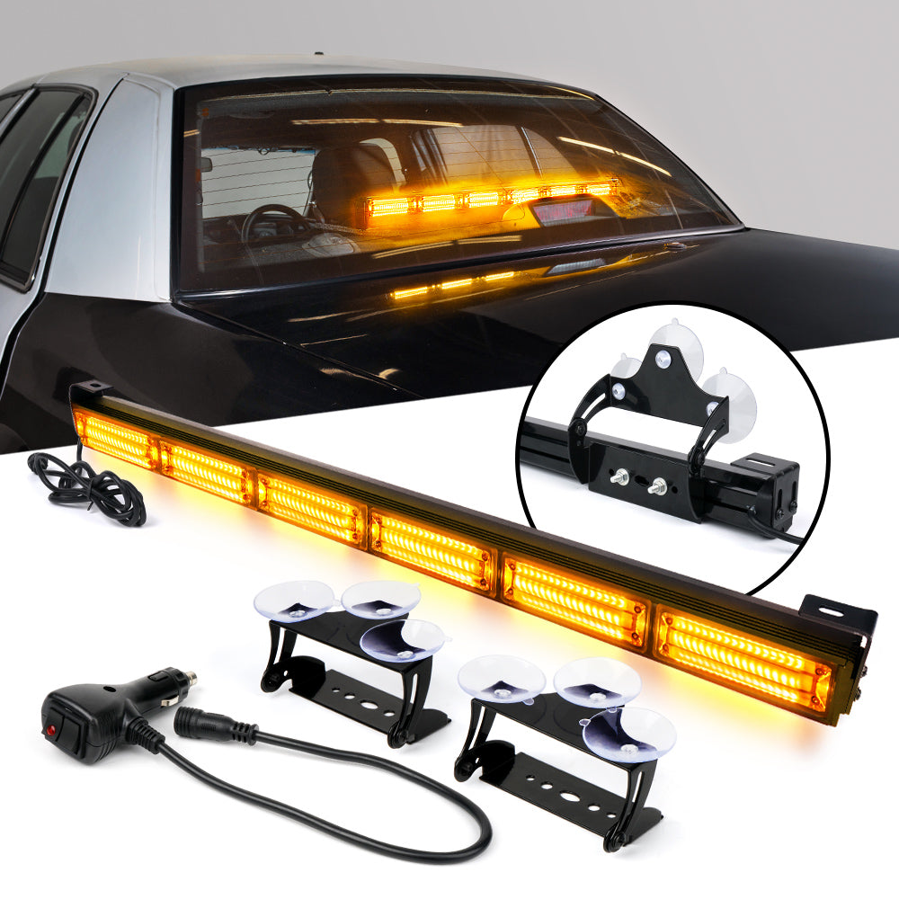 SL-C23-6-G2-Y 27 in. Amber G2 Vigilante Series 30 watt Traffic Advisor COB LED Strobe Light Bar with Suction Cup Brackets