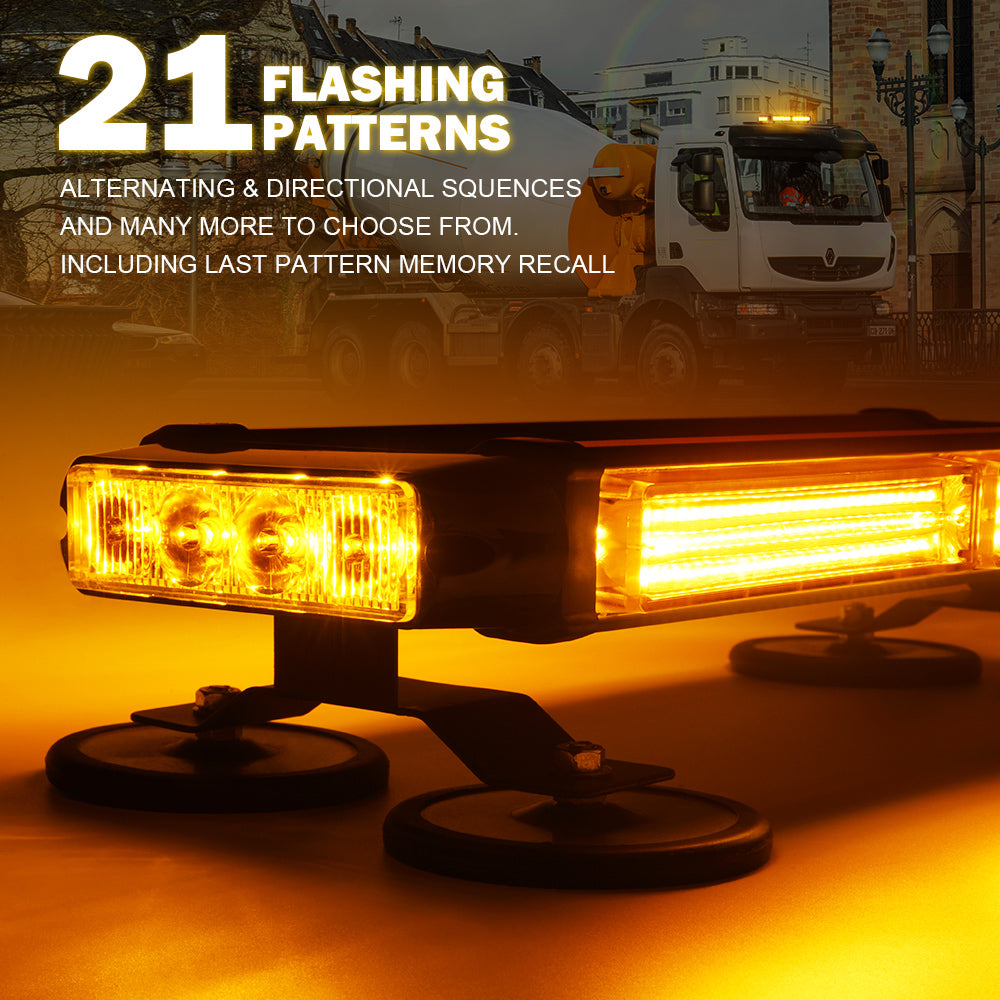 SL-C108-G2-B 14.5 in. Blue Mini Strobe Light Bar with Magnetic Mount, Pursuit Series
