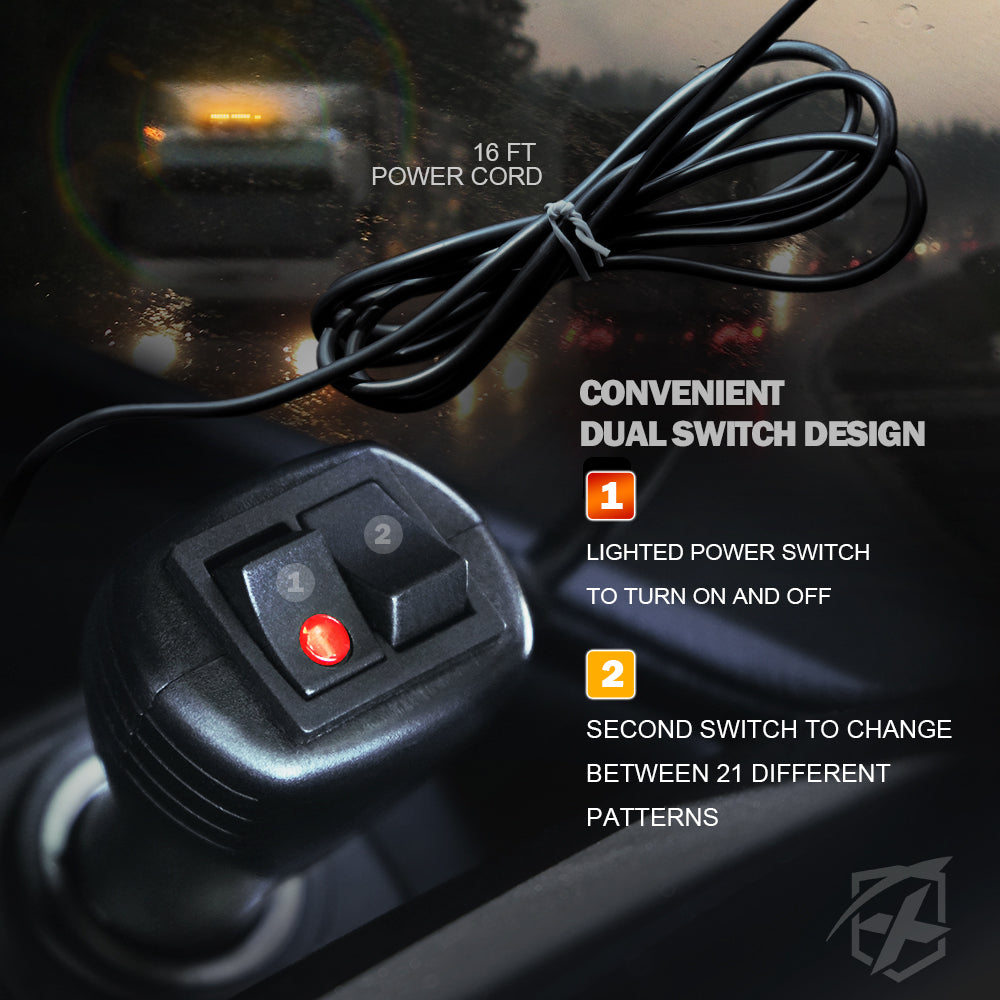 SL-C108M-G2-RB 14.5 in. Red & Blue Mini Strobe Light Bar with Magnetic Mount, Pursuit Series