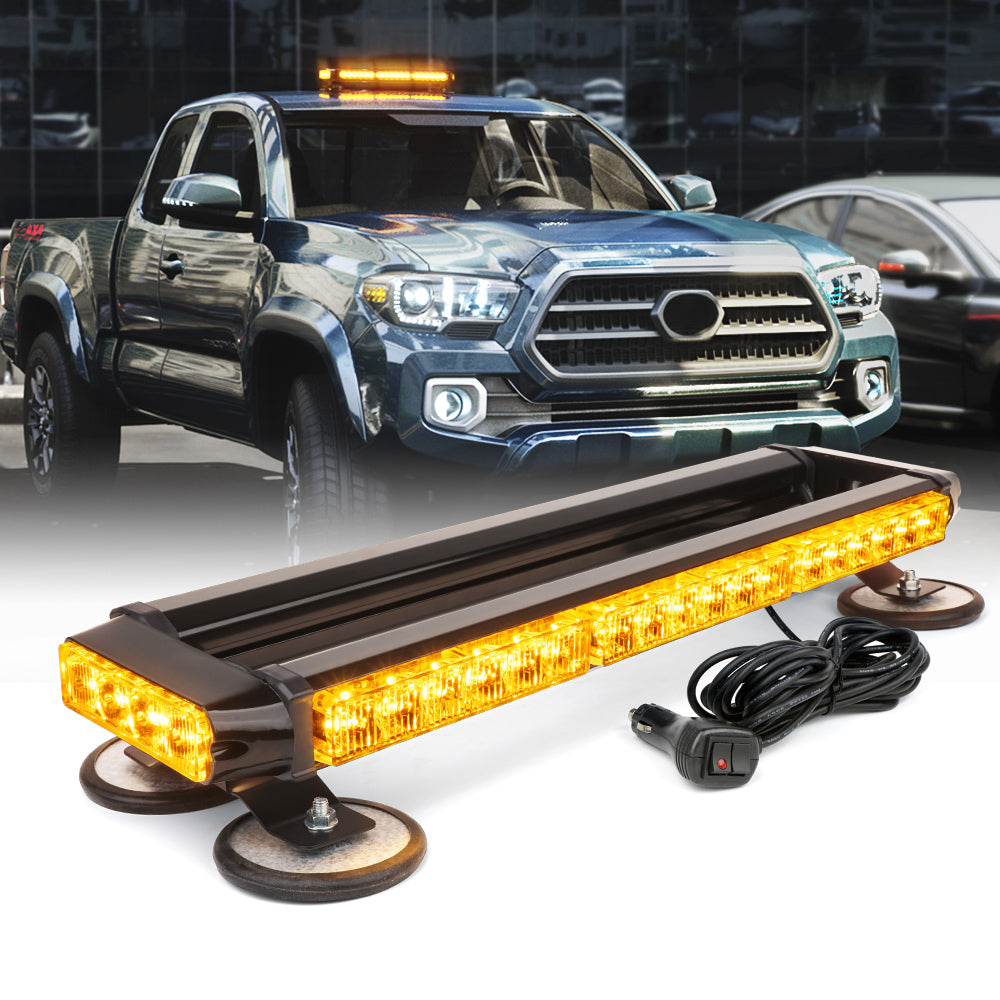 20 in. Amber Pursuit LED Series Rooftop Strobe Light with Magnetic Base