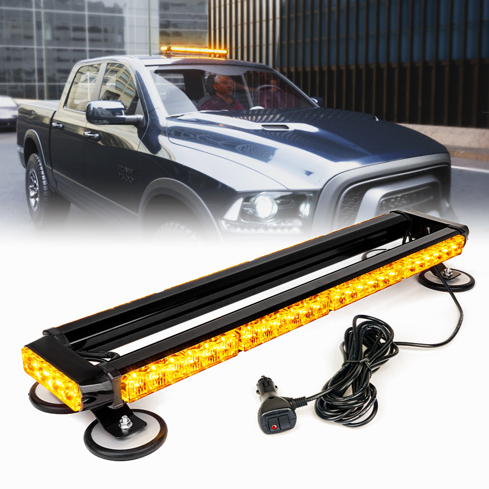 26 in. Amber Mini Emergency Light Bar with Magnetic Base, Pursuit Series