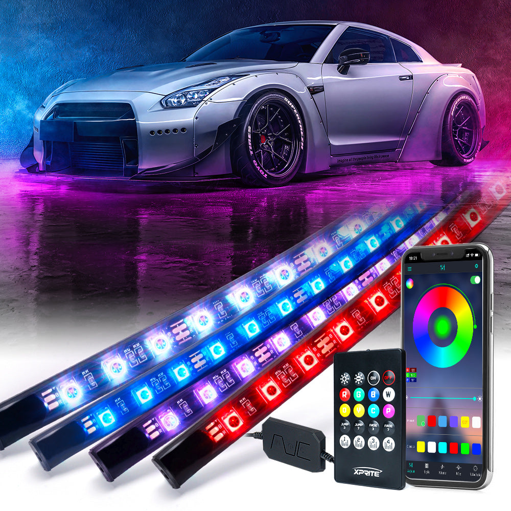 LED Underbody Glow Kit with Remote Control & Bluetooth, Battle Series