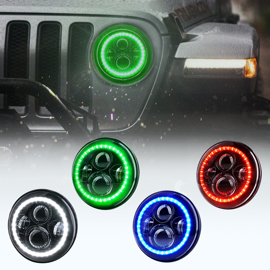 LED Halo Headlights for 2007-2018 Jeep Wrangler JK
