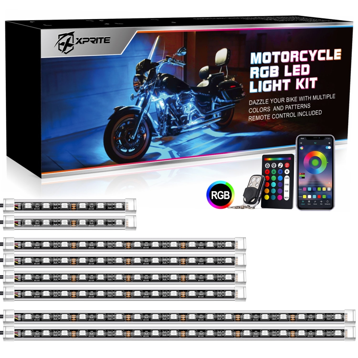 UGL-MOTOR-G2-8PC Motorcycle Underglow Kit - Moto G2 Series