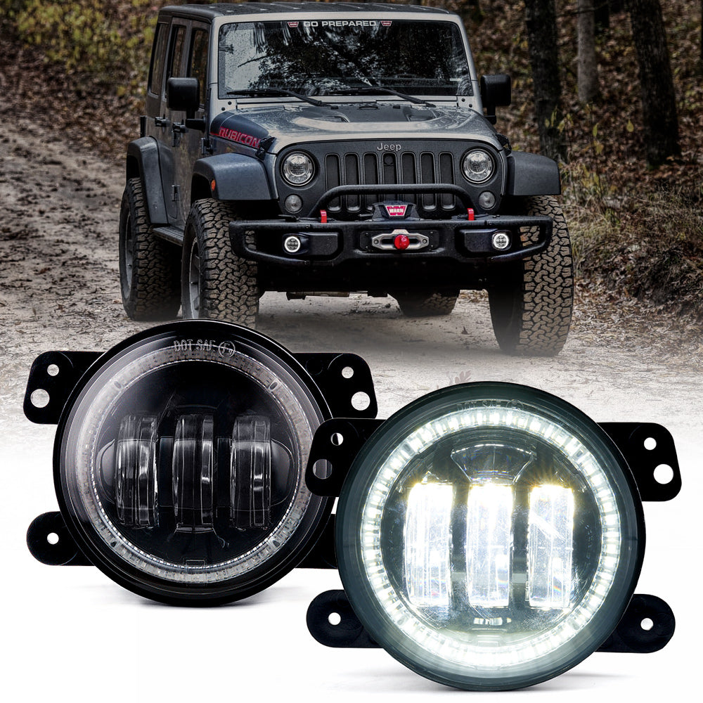 FL-DRL-G2-W 4 in. RGB LED Halo Fog Lights, Escapade Series, White