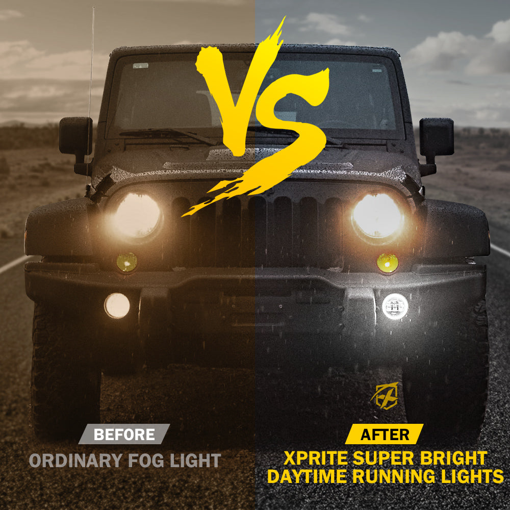 FL-DRL-G2-G 4 in. RGB LED Halo Fog Lights, Escapade Series, Green