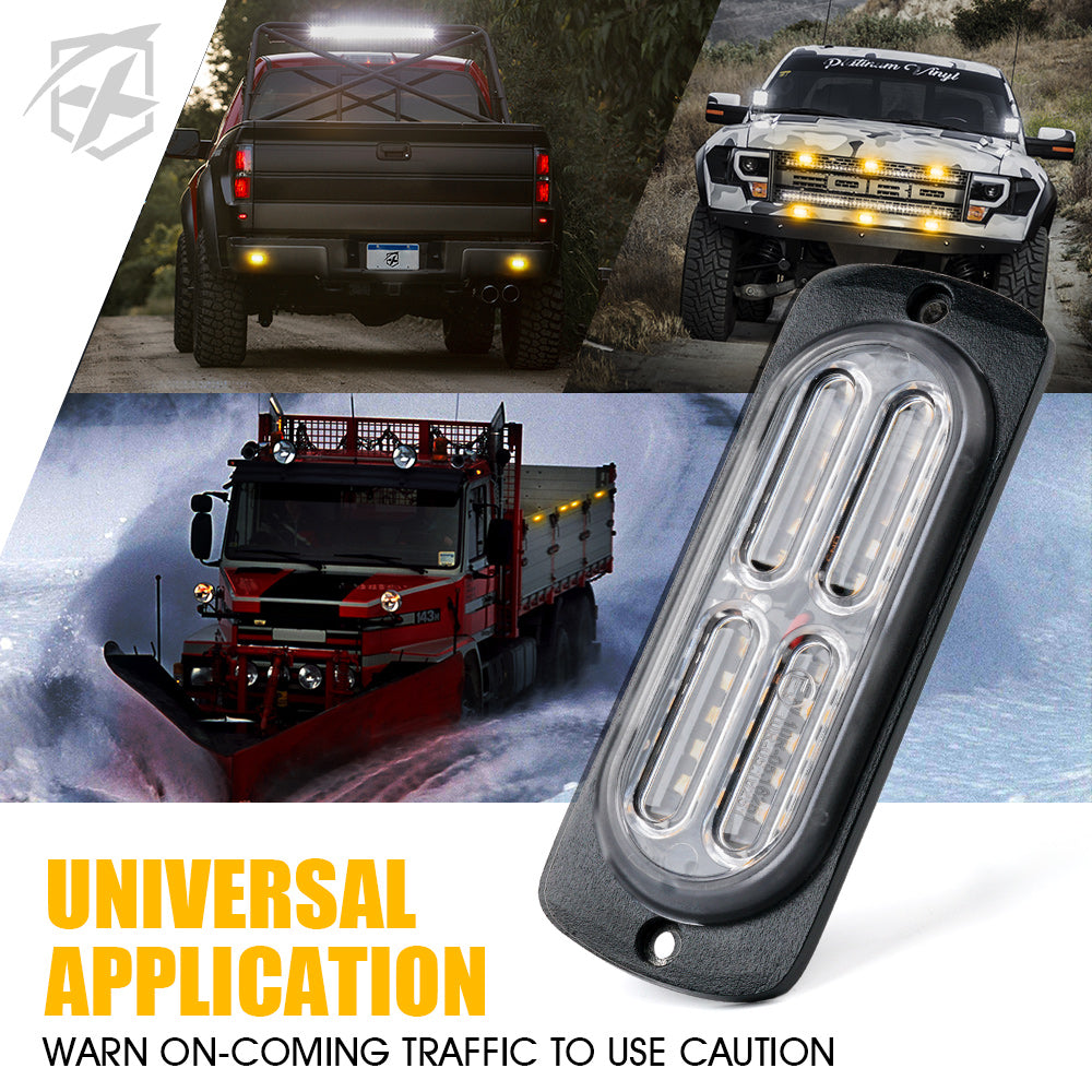 52028M-4-RB Red & Blue Grille & Surface Mount Light, Tactical 24 Series - Set of 4