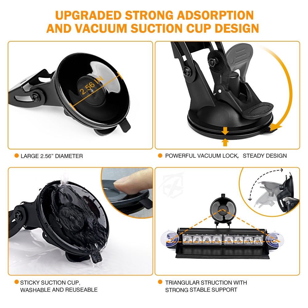 WSL-G1-8IN-Y 8 in. Amber Windshield LED Strobe Lights, Cadet Series