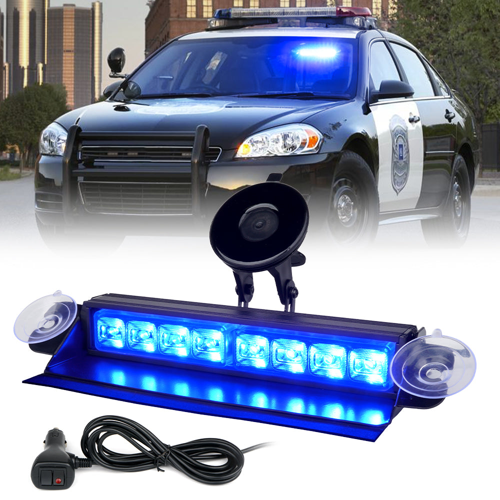 8 in. White & Red Windshield LED Strobe Lights, Cadet Series