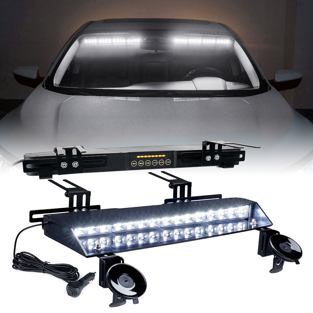 20 in. Amber Dual LED Visor Windshield Strobe Lights, Chaser Series
