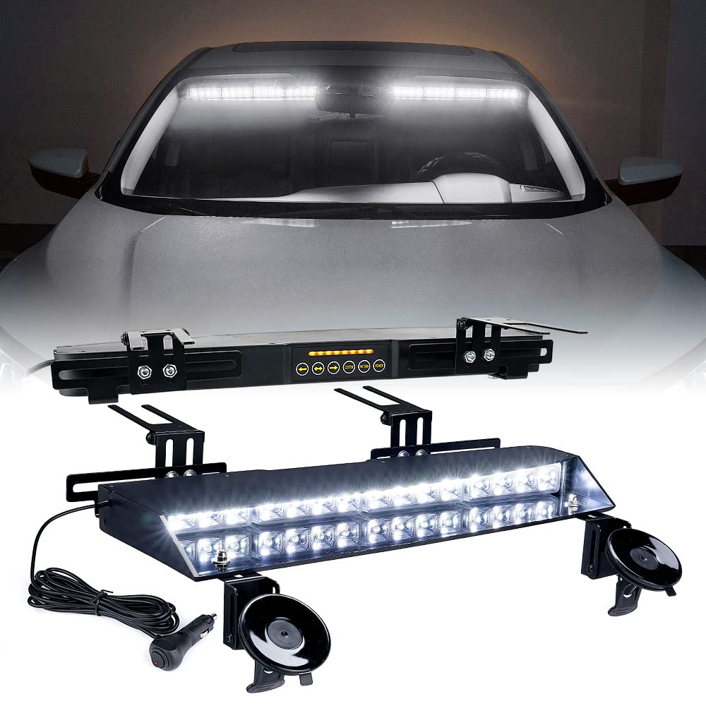 YL-145-G1-WB 20 in. Dual LED Visor Windshield Strobe Lights - Chaser Series
