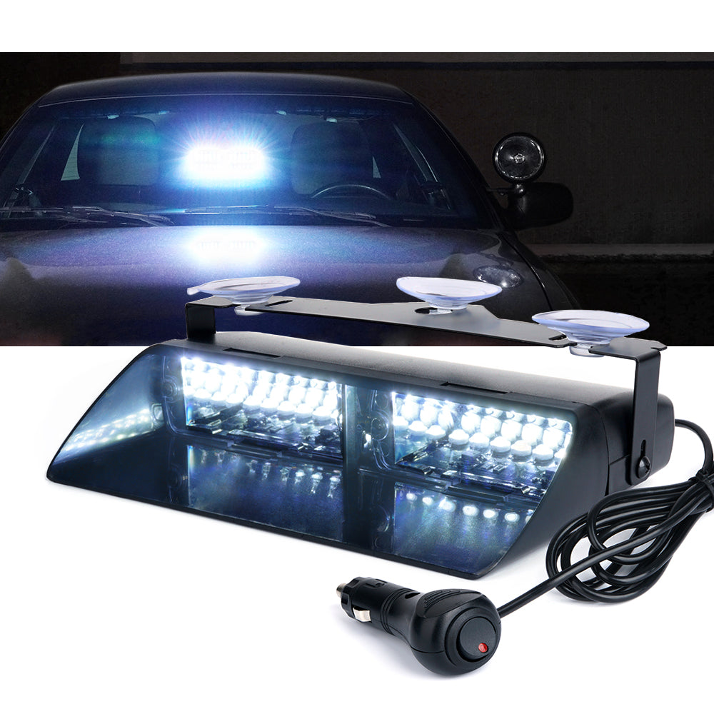 White Windshield LED Strobe Lights with Suction Cups, Undercover Series