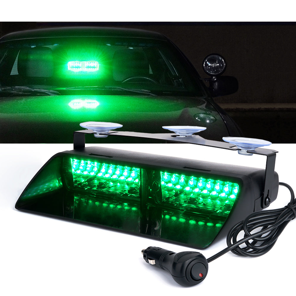 White & Red Windshield LED Strobe Lights with Suction Cups, Undercover Series