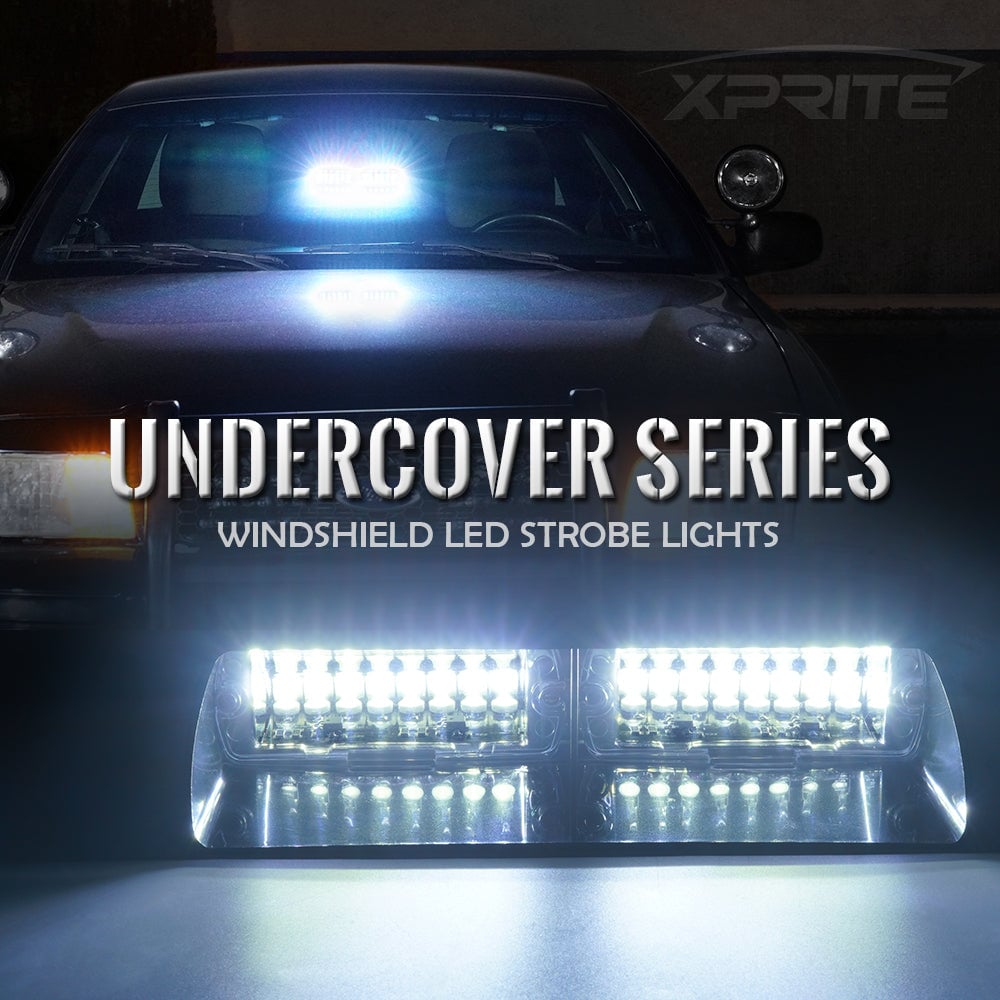 YL125-Y Amber Windshield LED Strobe Lights with Suction Cups, Undercover Series