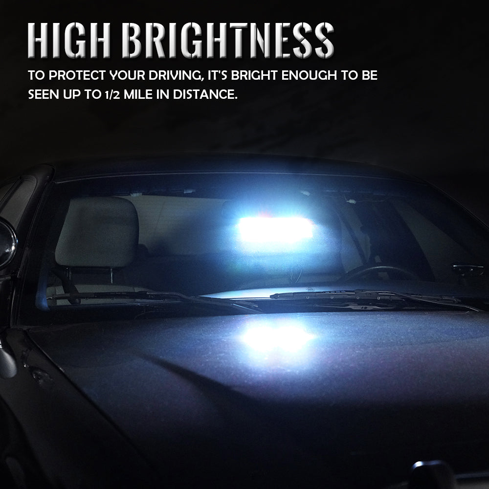 YL125-G Green Windshield LED Strobe Lights with Suction Cups, Undercover Series