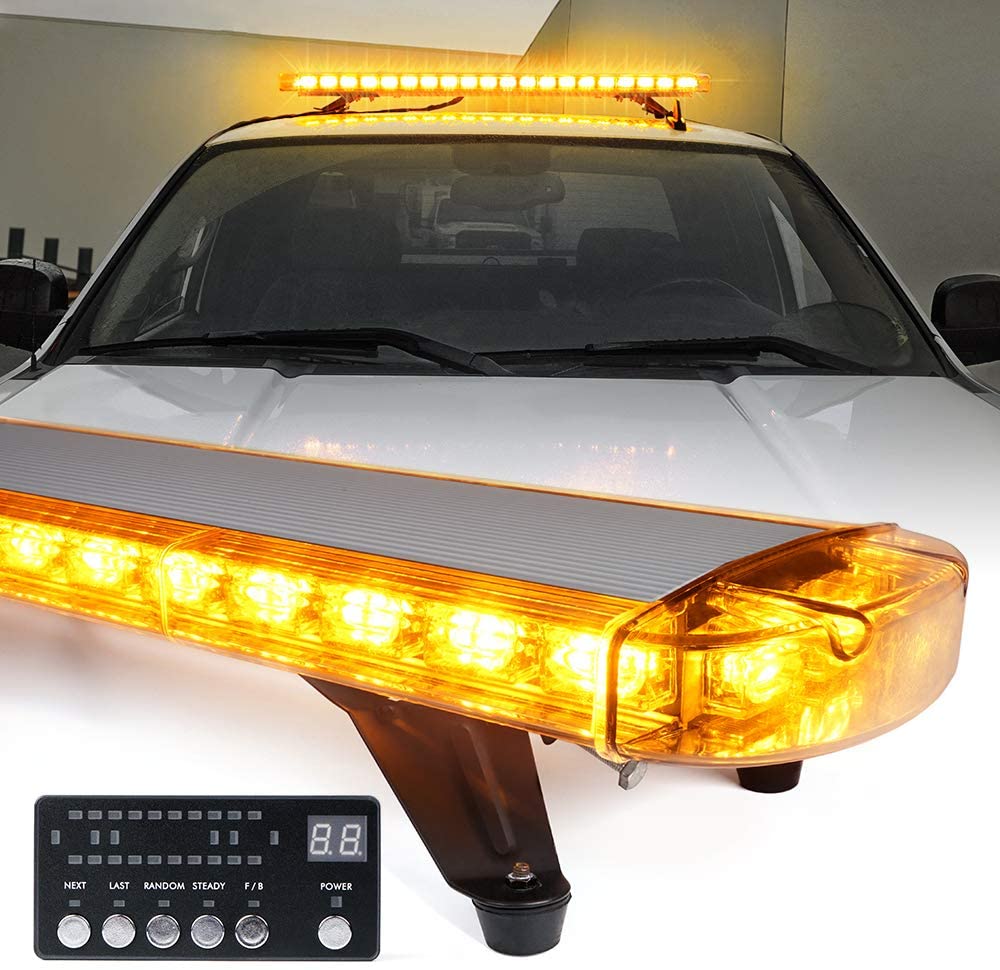 SL-8607-Y 48 in. Crane Series LED Rooftop Strobe Light Bar with Mounting Brackets, Amber