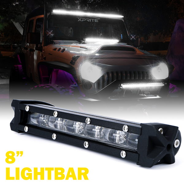 WL-C6-30SS-CR 8 in. 30W Ultra Thin Astro Series Flood Beam CREE LED Light Bar