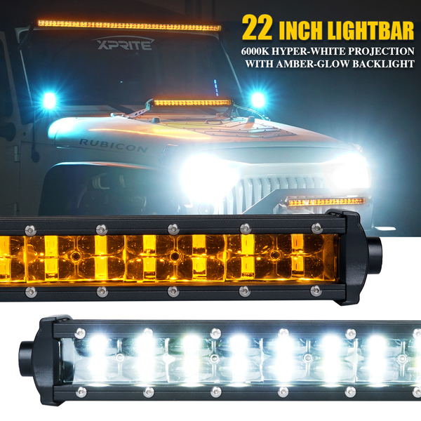 WL-C8AMBER-120SS Sunrise Series 22 in. Double Row LED Light Bar with Amber Backlight