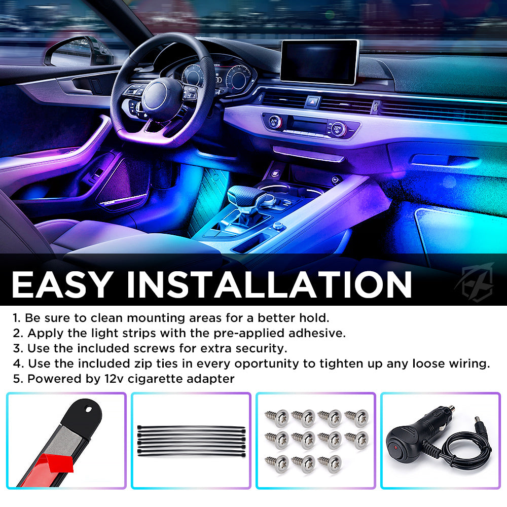 DL-IL-G9 Celestial Dream Series RGB LED Interior Car Light Set, Bluetooth & Remote Control - 4 Piece -  Xprite