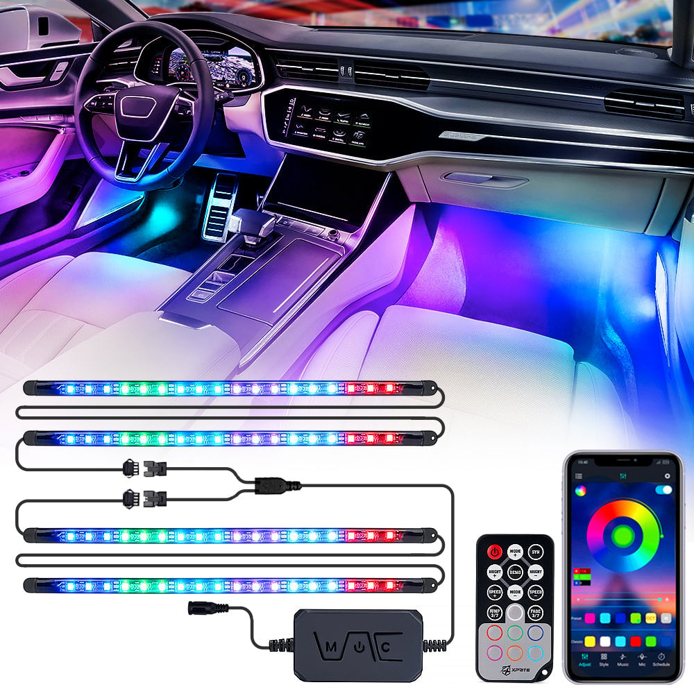 DL-IL-G10 Celestial Dream Series RGB LED Interior Car Light Set, Bluetooth & Remote Control - 4 Piece -  Xprite