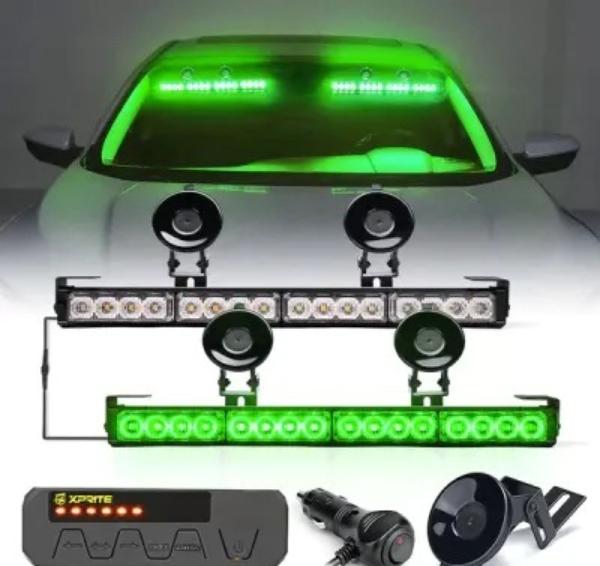52024-G1-G Dual LED Traffic Advisor Strobe Lights, Green - Contract G1 Series