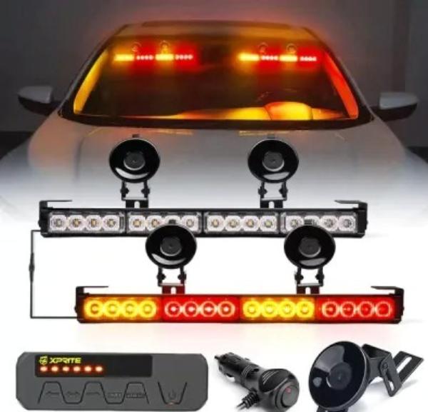 52024M-G1-RY Dual LED Traffic Advisor Strobe Lights, Red & Yellow - Contract G1 Series