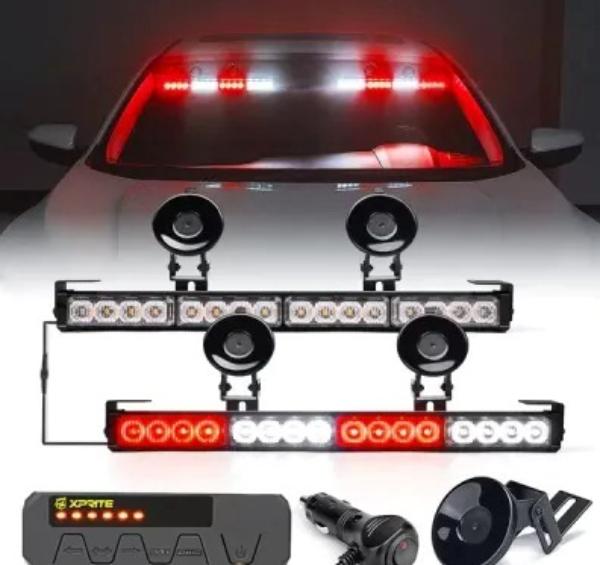 52024M-G1-WR Dual LED Traffic Advisor Strobe Lights, White & Red - Contract G1 Series
