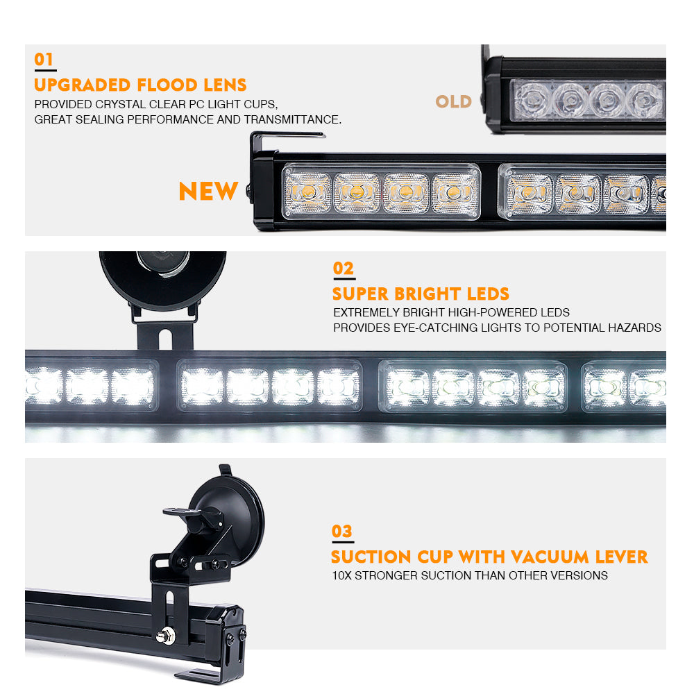 TAL-G1-7-Y 31 in. Amber Controller LED 7 Series Traffic Advisor Strobe Light Bar