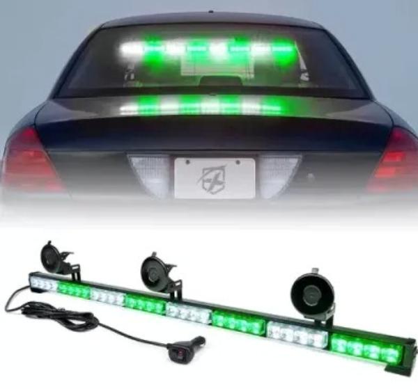 TAL-G1-8M-WG 35 in. Controller LED 8 Series Traffic Advisor Strobe Light Bar, White & Green