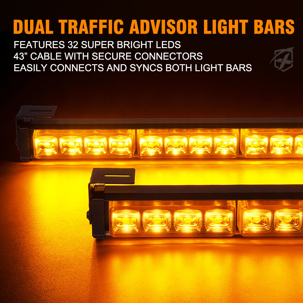 52024-G2-B 17 in. Blue Dual LED Directional Traffic Advisor Light Bars, Contract G2 Series