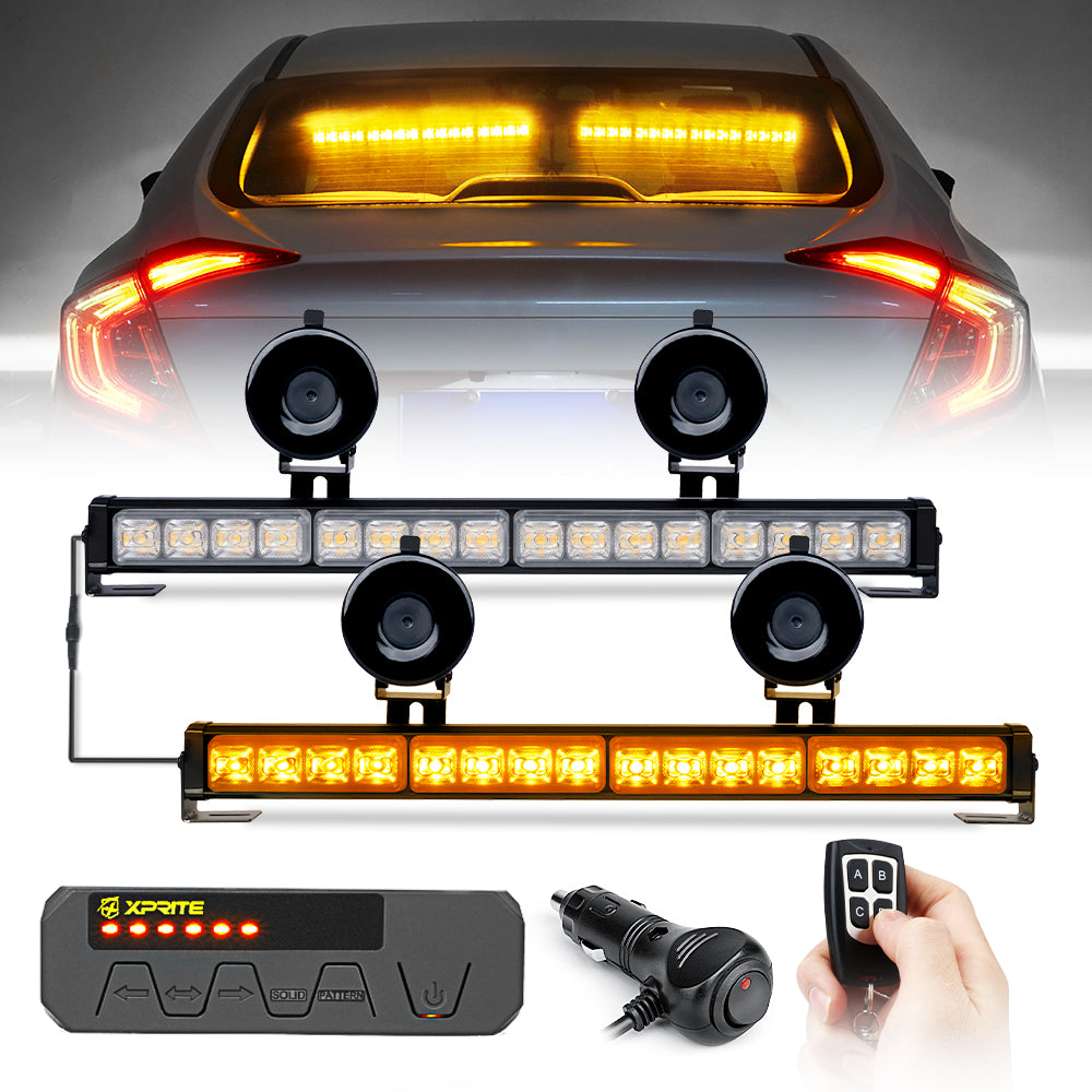 52024M-G2-WY 17 in. White & Amber Dual LED Directional Traffic Advisor Light Bars, Contract G2 Series