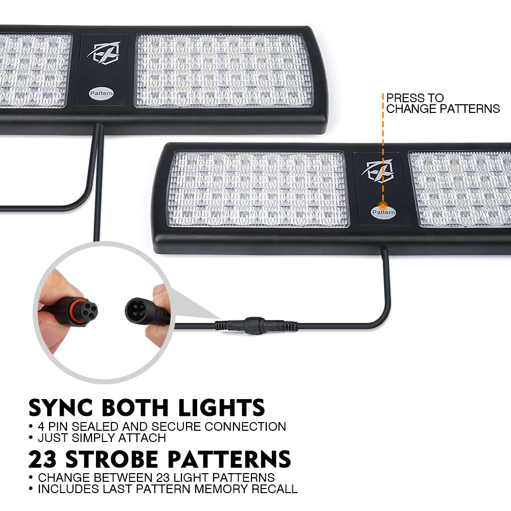 52020M-G1-RB Red & Blue Dual Windshield Sun Visor Strobe Lights, Agent Series
