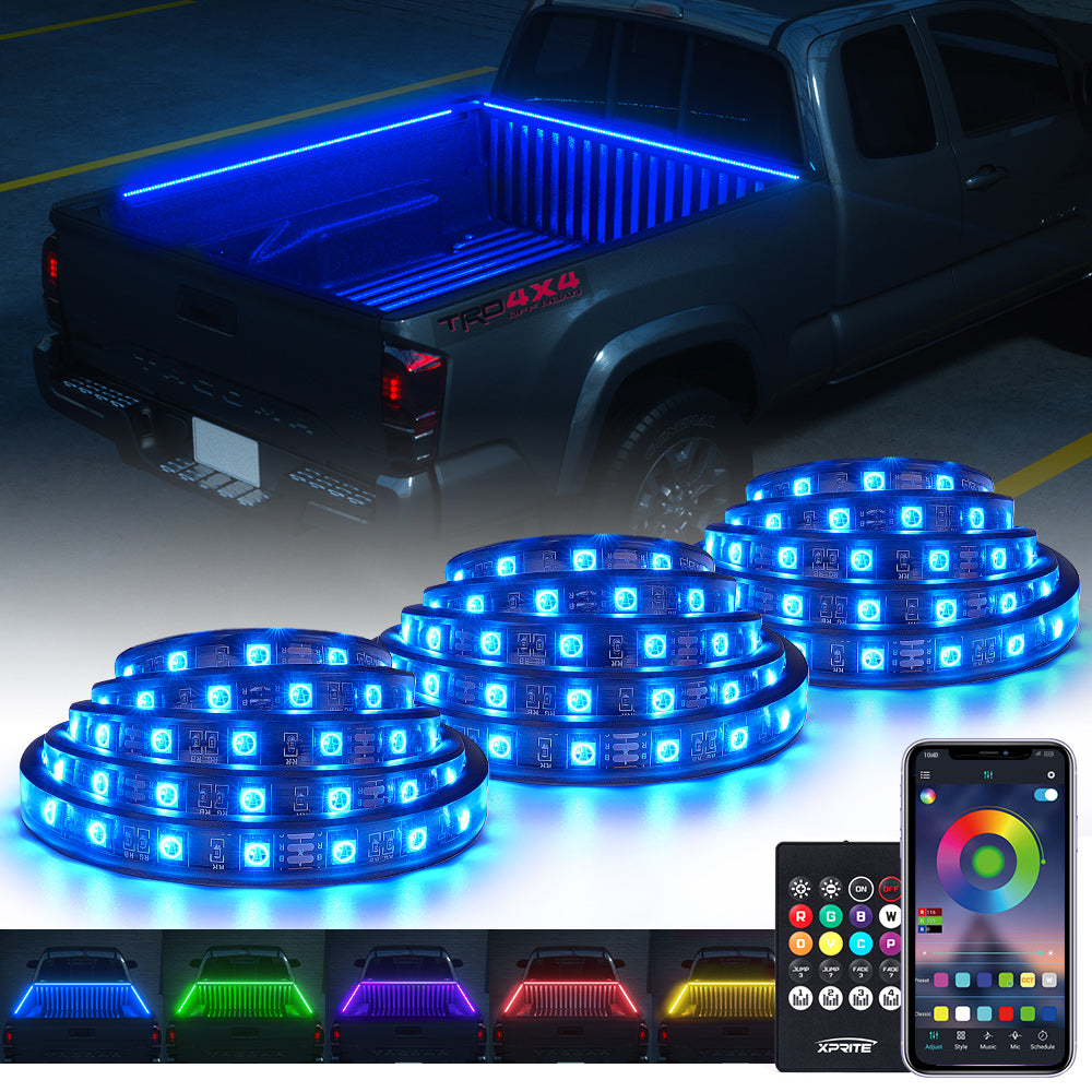 Spire 3 Series RGB LED Truck Bed Light Strips with Bluetooth & Remote Control, Multi Color