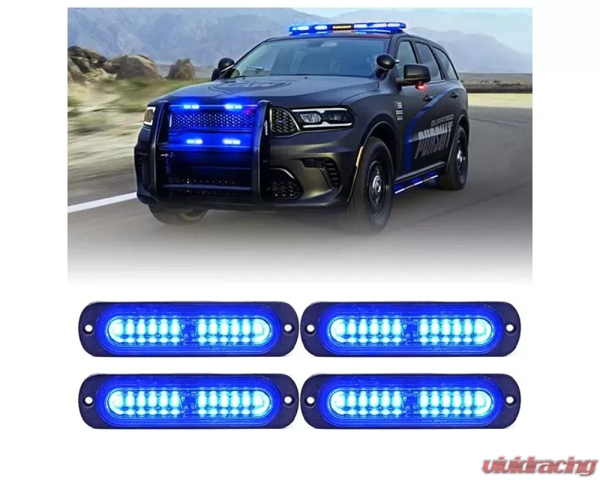 52026S-12-B-4PC Flush Mount Side Marker Emergency Strobe Light - Set of 4