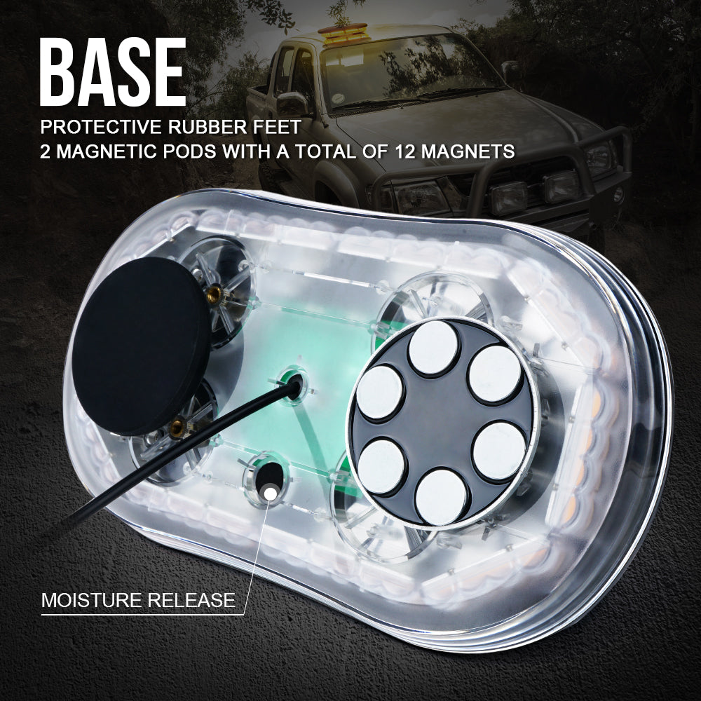 53010M-WY 30 watt White & Amber 30 watt Delta Series COB LED Rooftop Strobe Light with Magnetic Base