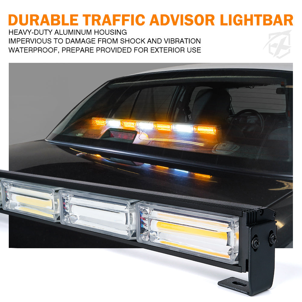 TAL-COB-G1-7M-WR White & Red Traffic Advisor Strobe Light Bar, 31 in. Controller COB LED 7 Series