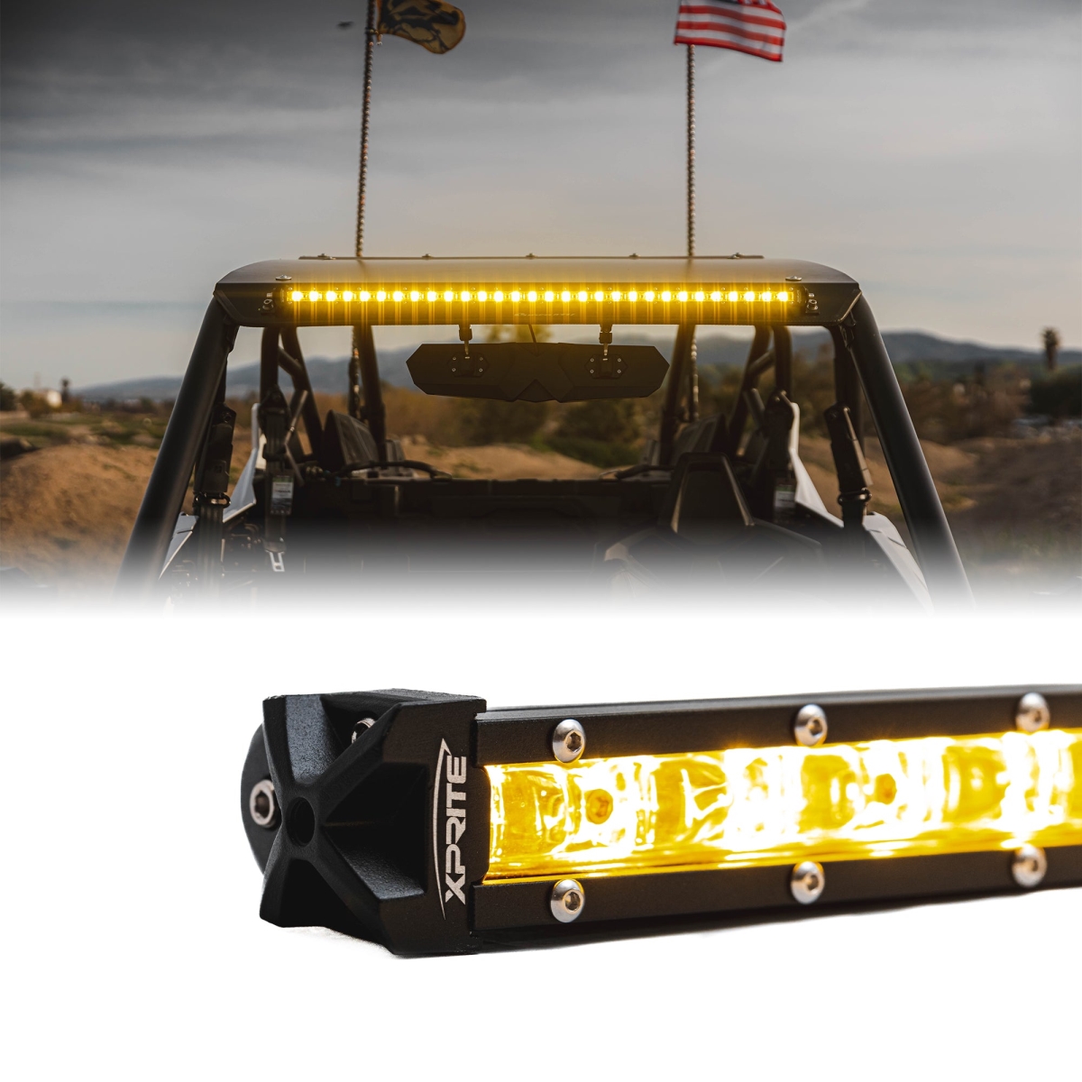 WL-C6-60SS-CR-AMBER Ultra Thin Astro Series Yellow Flood Beam LED Light Bar