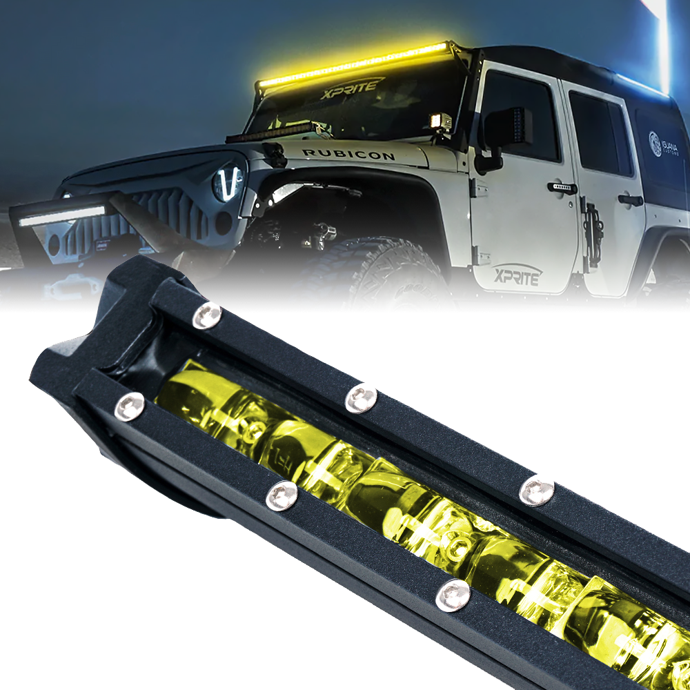 WL-C6-100SS-CR-AMBER Ultra Thin Astro Series Yellow Flood Beam LED Light Bar