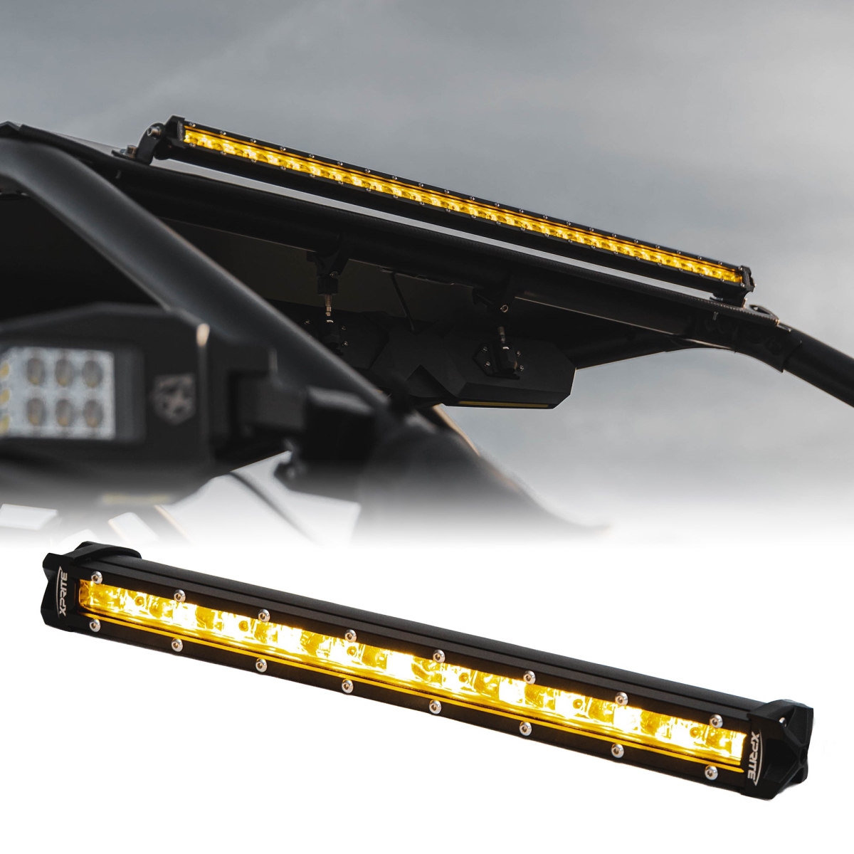 WL-C6-200SS-CR-AMBER Ultra Thin Astro Series Yellow Flood Beam LED Light Bar