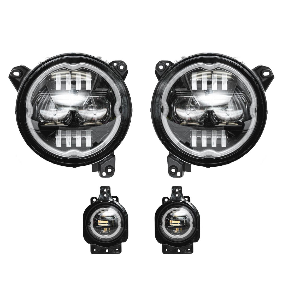 9-Inch RGB-W Headlights with DRL Plus Halo Kit